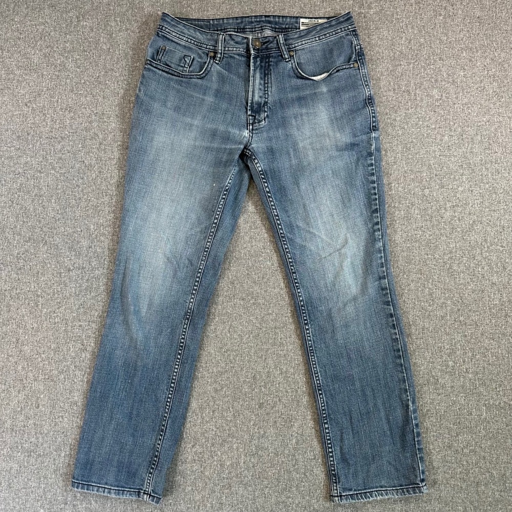 Buffalo Jeans Men 32x30 Jack-X Slim Straight Stretch Blue Medium Wash Denim